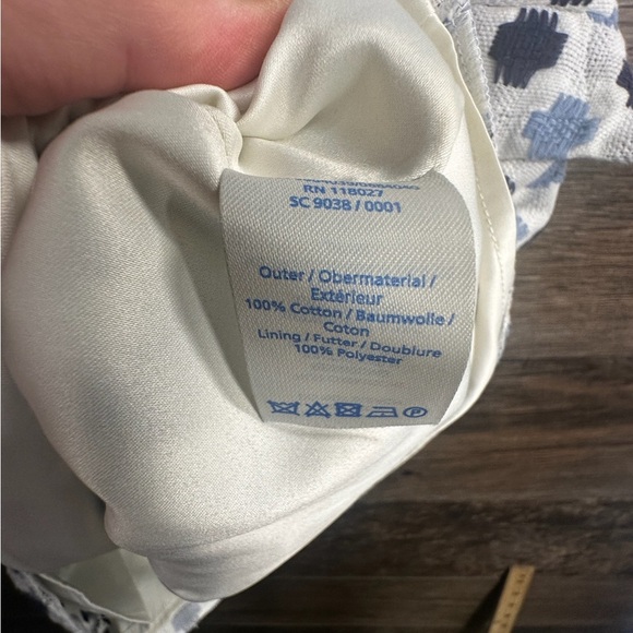 Boden Blue and White Patterned Mini Dress - Picture 5 of 10